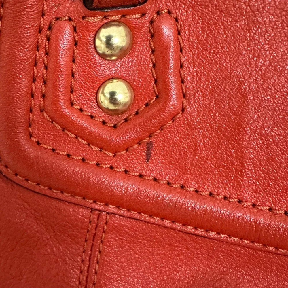 Vintage Coach Ashley Satchel Handbag Womens Red Leather Removable Strap Bag